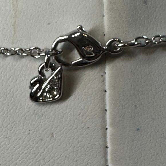 Modern Statement Women's Silver Crystal Studded Teardrop Necklace - Picture 7 of 8